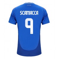 Fotbalové Dres Itálie Gianluca Scamacca #9 Domácí ME 2024 Krátký Rukáv